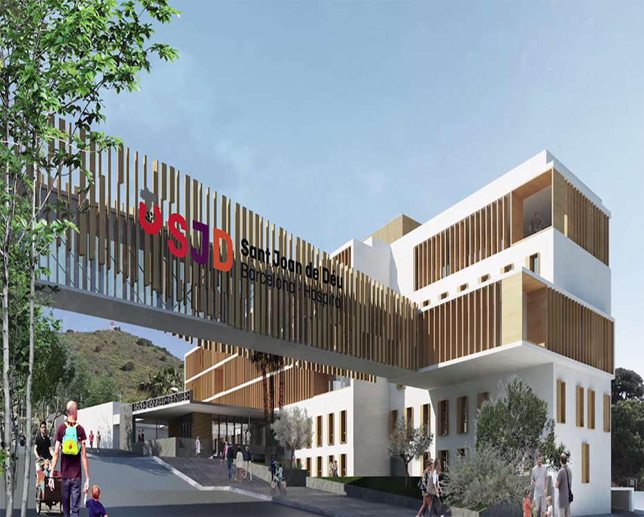 Ο εξωτερικός χώρος του νοσοκομείου της Βαρκελώνης