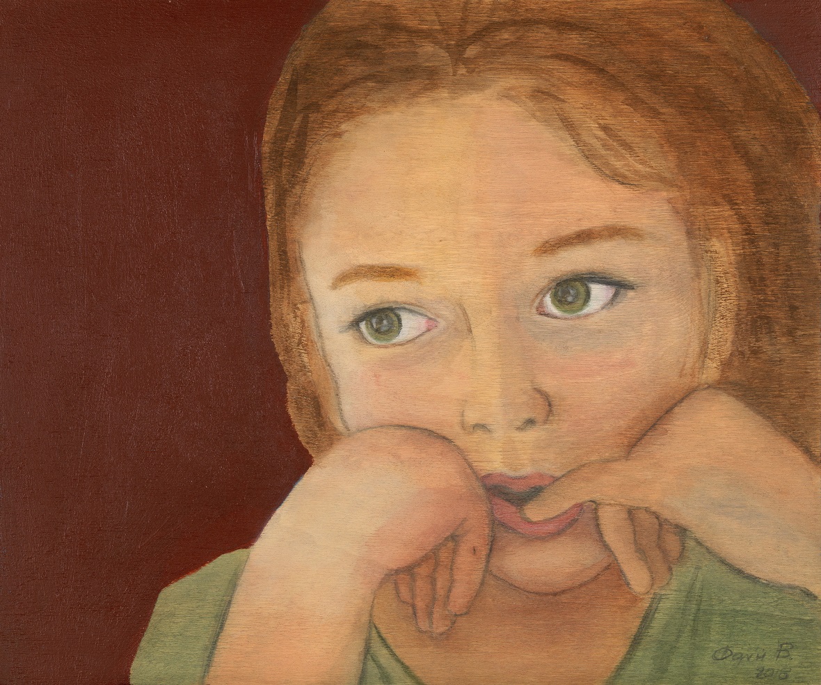 Ένα έργο τέχνης που απεικονίζει ένα μικρό κορίτσι, που δημιουργήθηκε από έναν καλλιτέχνη με αναπηρία, στο πλαίσιο του προγράμματος Traveling Art