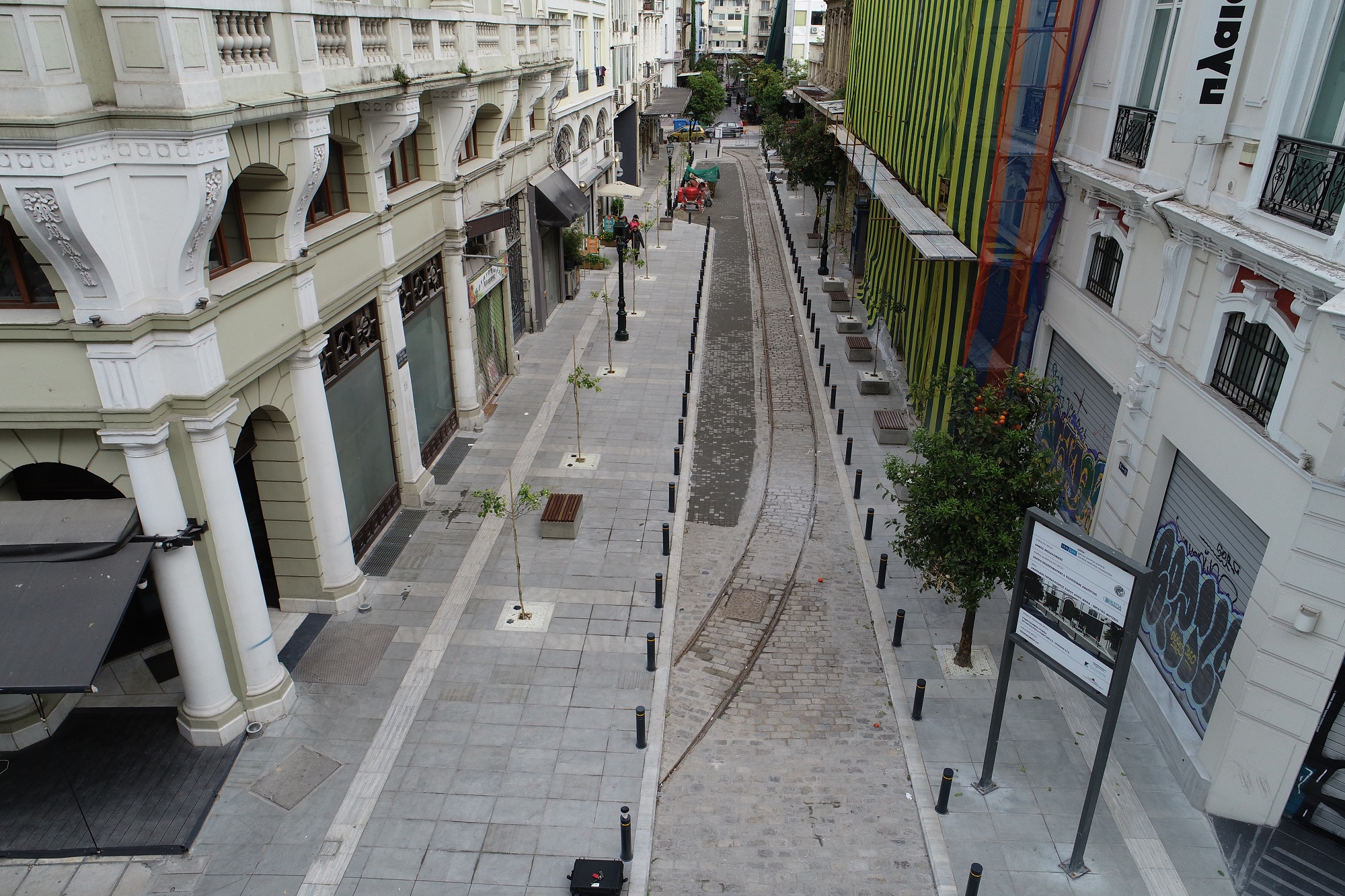 A top view of Agiou Mina street